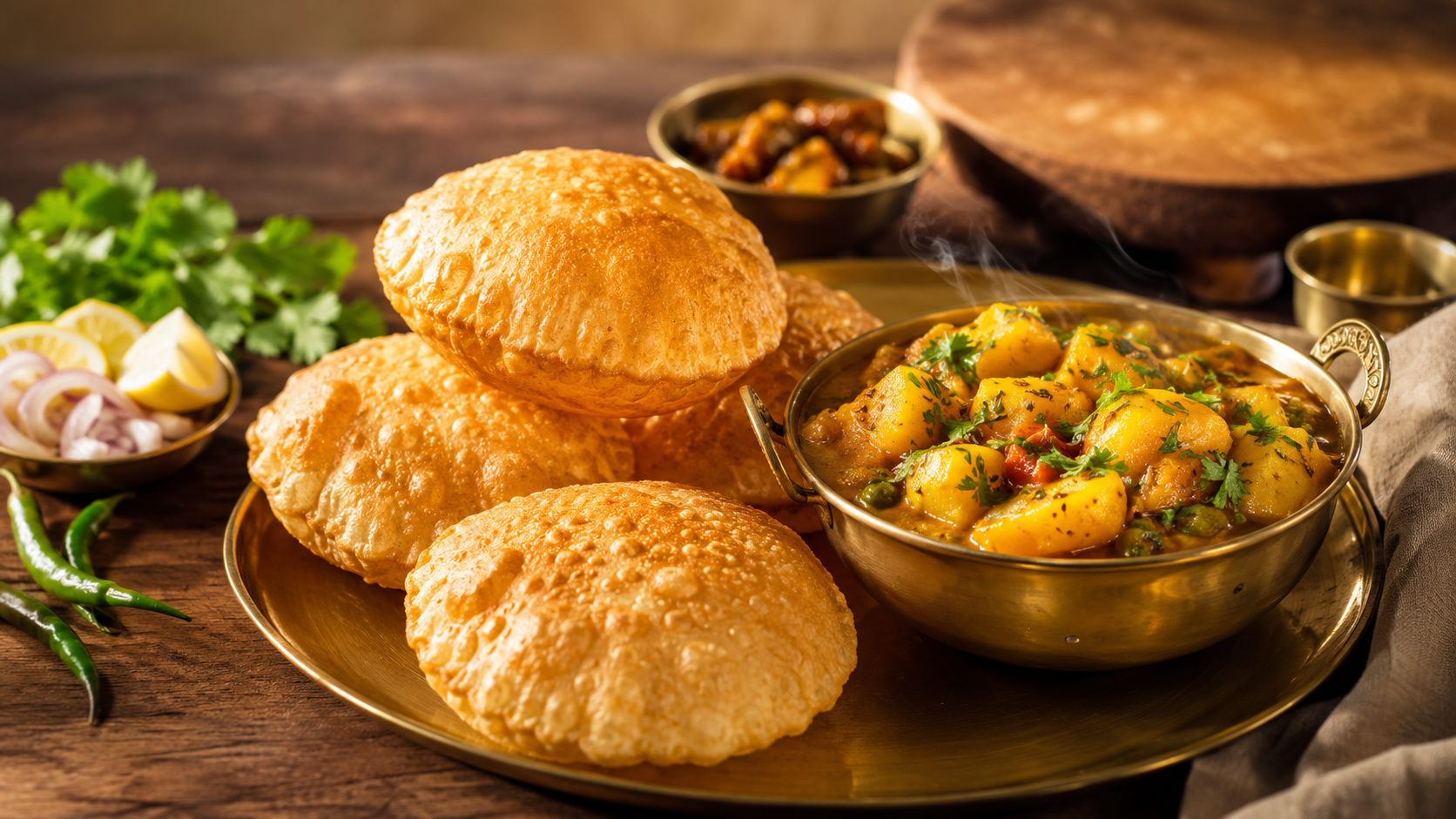 Grandmother’s Secret: Golden Puri with Aloo Ki Sabzi
